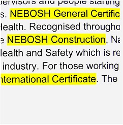 NEBOSH training - link to course dates